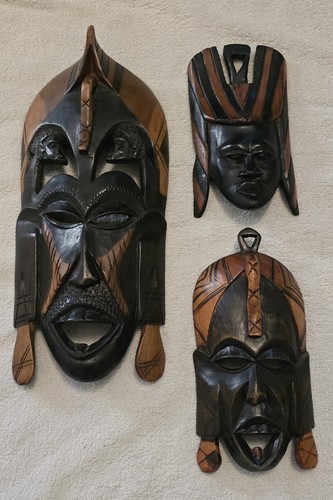 Handgeschnitzte holzmasken - 3,