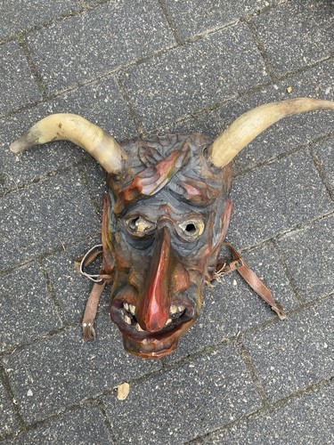 Holzmaske krampusmaske - holzmaske,
