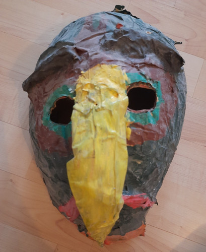 Alte pappmaché maske - alte,