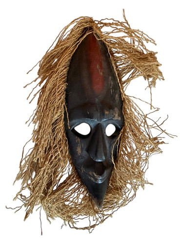 Afrikanische holzmaske mit - afrikanische,